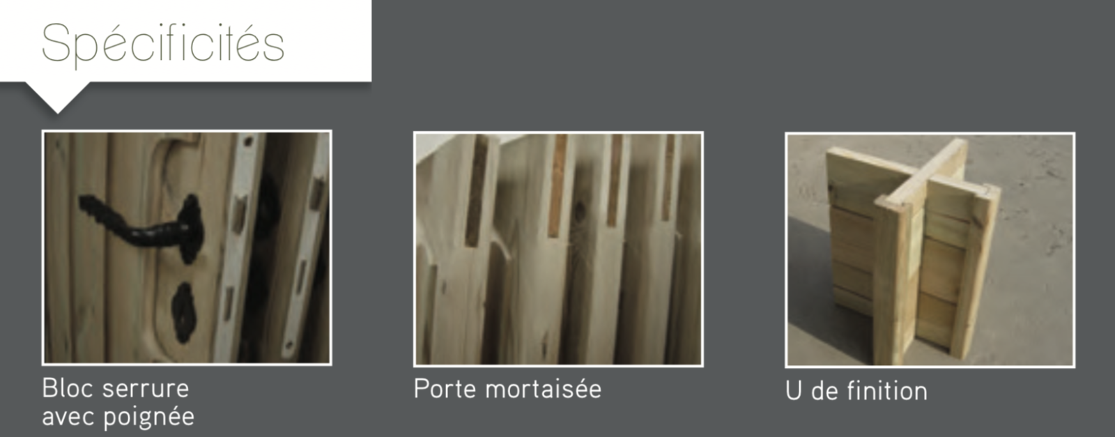 Isola Spécificités Bloc serrure avec poignée Porte mortaisée U de finition abri de jardin en bois